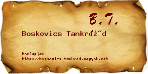 Boskovics Tankréd névjegykártya